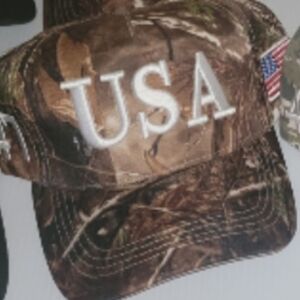 Camo USA Trump Hat Velcro Back